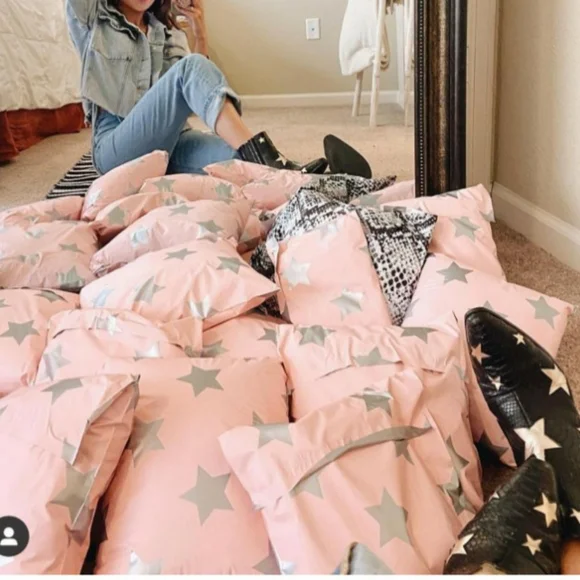 10x13 Silver Stars behind a pink backdrop 10 Mailers Price is Firm - Picture 4 of 8